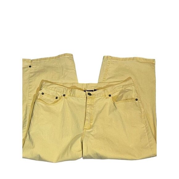 Chico's Sz 2 (lg) Yellow Denim Capris - Picture 1 of 7